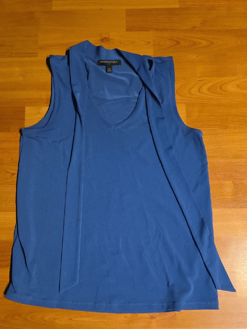 Banana Republic Cobalt Blue Sleeveless Scarf-Neck Tank